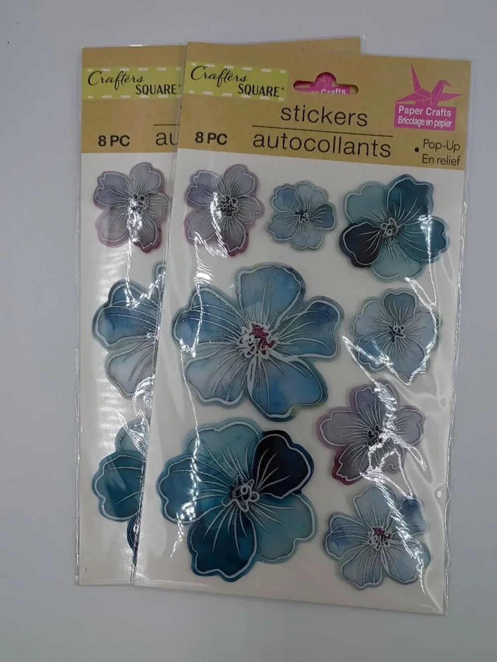 9-Pc 3D Pop-Up Sticker Set Scrapbook Flower Dragonfly Koala Bee Bunny Cactus